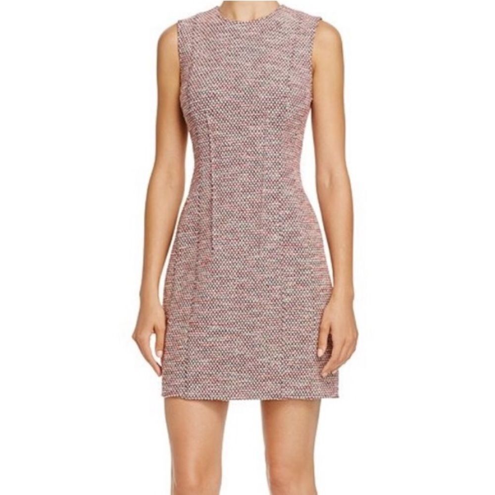 Theory Hourglass Beacon Tweed Sleeveless Sheath Dress Size 8